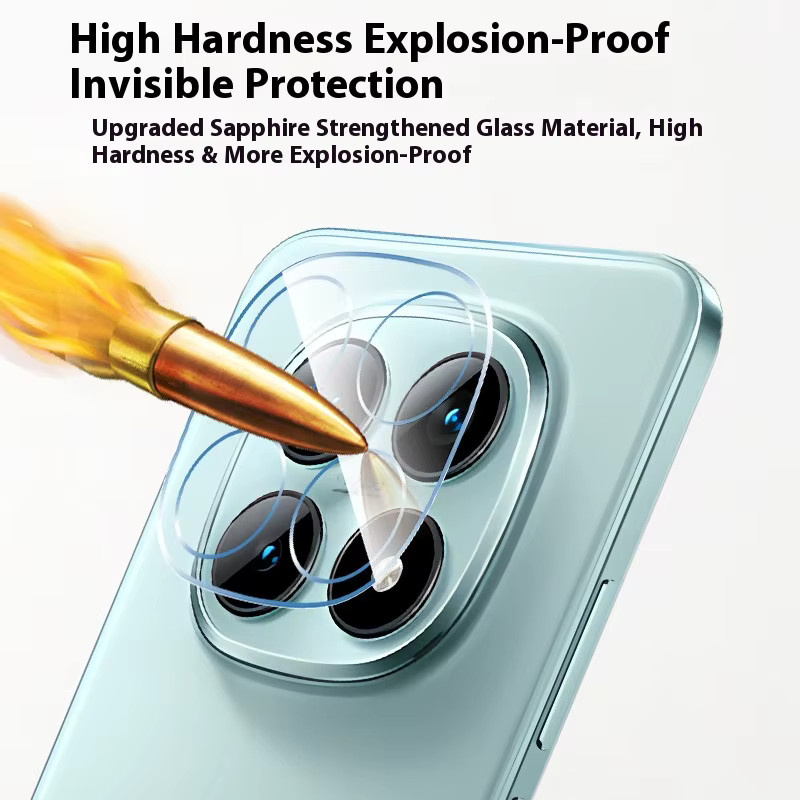 2er-Set gehärtetes Glas für die Rückkamera von Xiaomi Redmi Note 14 Pro 5G und Redmi Note 14s, transparent - Bild 2