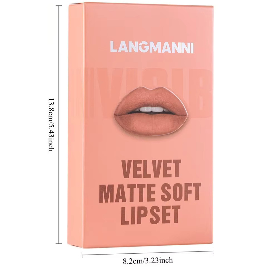 Lippen-Set mit Lipliner, flüssigem Lippenstift & Kugel-Lippenstift Trio, Nude, 6 Farben - Bild 2