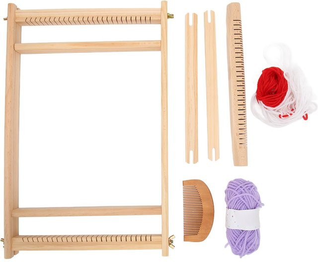 TOMTOP JMS Webstuhl Kit DIY Handwerk Holz Bunt Mehrfarbig Set - Bild 1