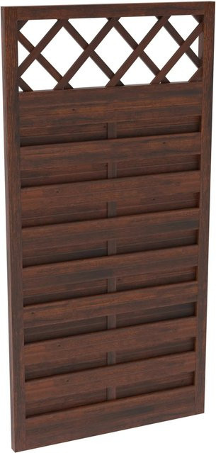 Sichtschutzzaun-Element Country aus Holz von Andrewex, Braun, lasiert, blickdicht, Höhe: 180 cm, Breite: 90 cm - Bild 1
