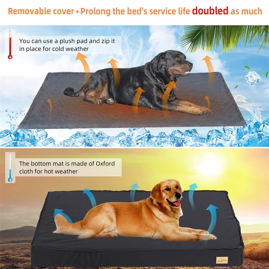 Orthopädisches Hundebett von BORWART mit wasserdichter Matratze und abnehmbarem, waschbarem Bezug für drinnen und draußen - Bild 5