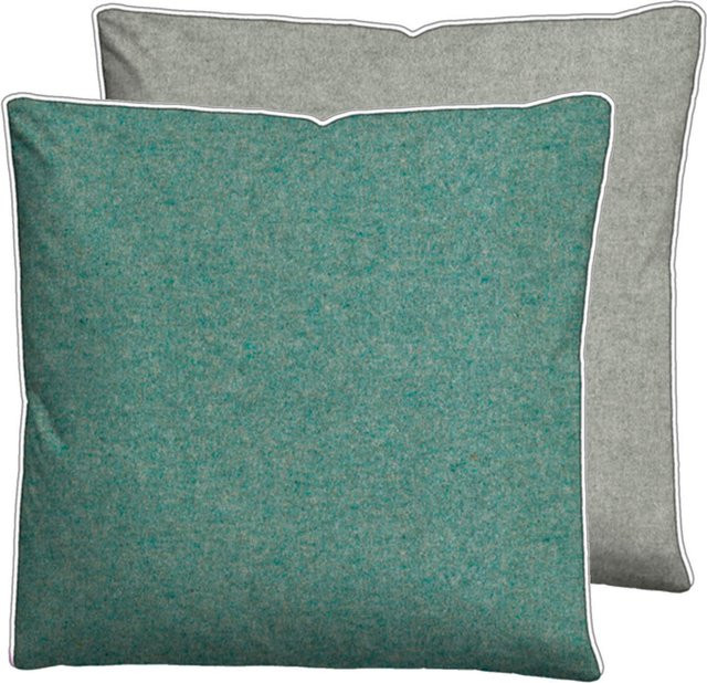 BIBERNA Bettwäsche Kissenbezüge aus Biber-Flanell, 100% Baumwolle, grau, bügelfrei, 80 x 80 cm - Bild 1