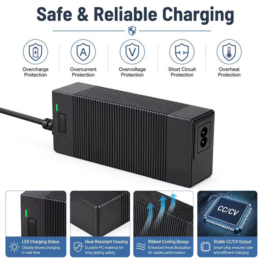Riskcell Lithium-Ladegerät 14,8V 4S AC/DC Ladegerät mit 5,5 x 2,5 mm DC-Anschluss, Schwarz - Bild 5