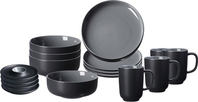 Ritzenhoff & Breker Frühstücksset Jasper 16-teilig aus Keramik in Grau - Bild 1
