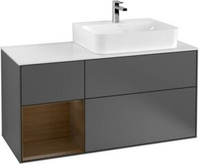 Villeroy & Boch Finion Waschtischunterschrank mit Abdeckplatte, Farbe Anthrazit matt, Breite: 120 cm, Tiefe: 50,1 cm, Höhe: 50,1 cm - Bild 1