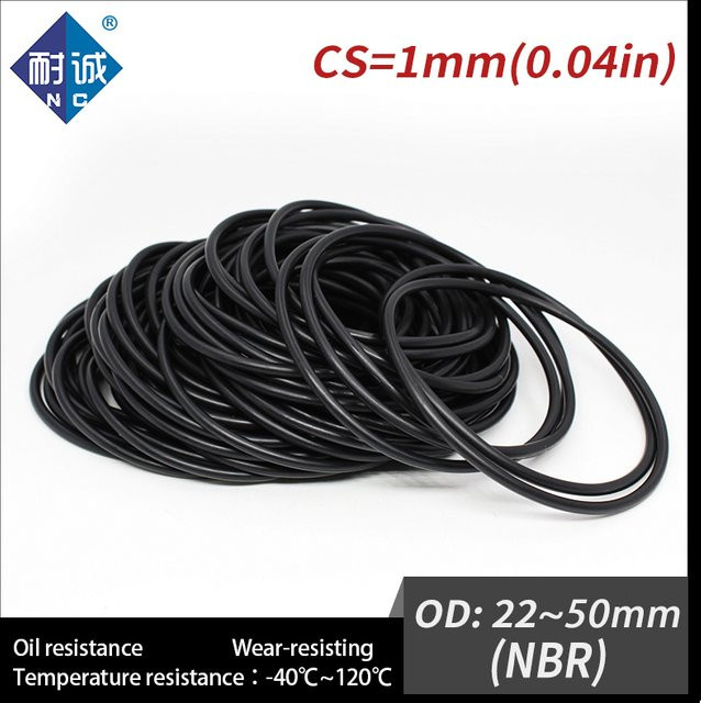 10er Set NBR Nitril-Gummi O-Ring Dichtungen in Schwarz, Ölbeständig und Wasserdicht, Stärke: 1 mm - Bild 1