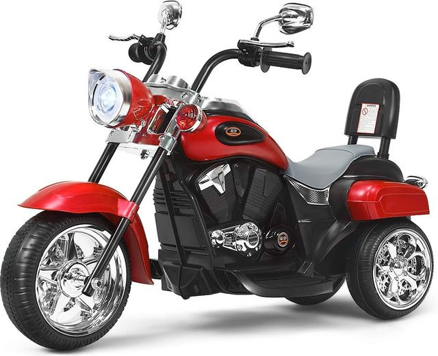 GOFLAME 6-V-Elektromotorrad, Dreirad-Elektromotorrad, mit Sound, Hupe, mit verstellbarem Scheinwerfer, ab 14 Jahre - Bild 1
