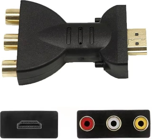 Mrgabwte RCA AV zu HDMI Konverter in Schwarz für HD 1080P Video-Audio-Signalübertragung - Bild 1