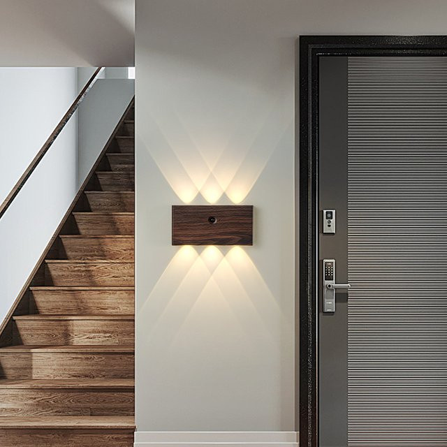 YooE LED Wandleuchte in minimalistischem Design mit Induktion und magnetischer Installation, warmweiß, 6W, mit wiederaufladbarem Akku für Schlafzimmer und Flur - Bild 1