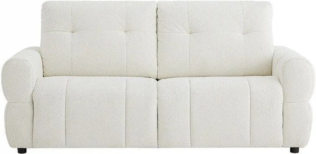 Schlafsofa Ecoria von Vente-unique in Beige mit Chenille-Stoff und Armlehnen, Breite: 202 cm - Bild 1