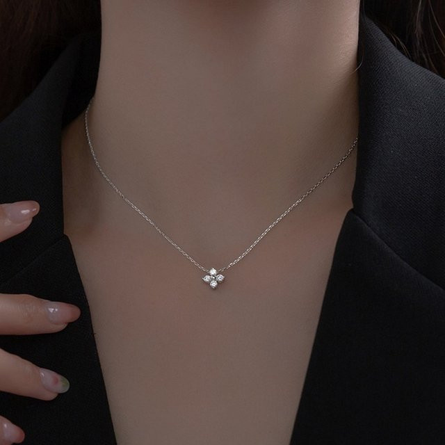 Anziw Halskette, Moissanit-Anhänger, 925 Silber, Damen - Bild 1