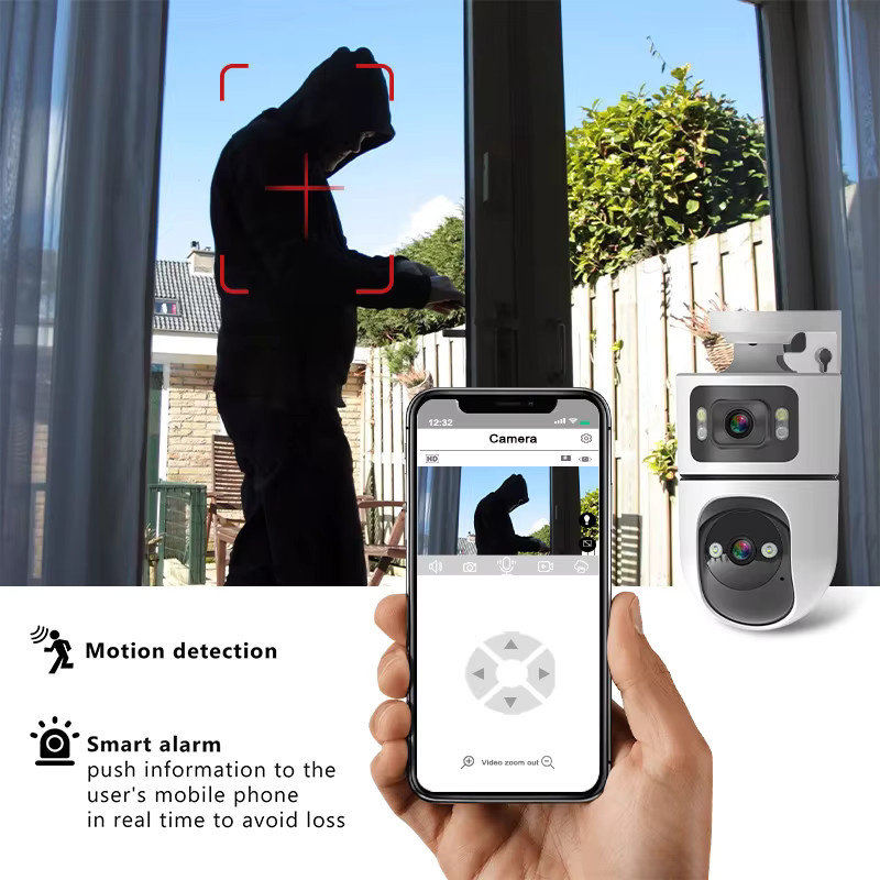 SZSINOCAM WLAN Schwenk-Neige Außenkamera, drahtlose IP-Videoüberwachungskamera in Weiß mit HD-Video und Kabelversion - Bild 5