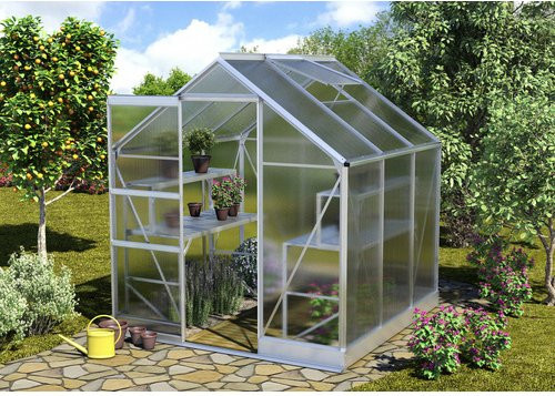 Vitavia Gewächshaus Apollo 3800 HKP mit Fundament, 3,8 m², Aluminium silberfarben - Bild 2