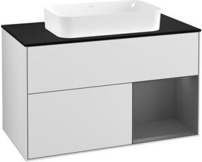 Villeroy & Boch Waschtischunterschrank Finion mit Abdeckplatte in Anthrazit und weiß lackiert, B/T: 100 x 50,1 cm - Bild 1