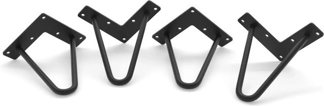 HEVVA Haarnadelbeine NEAPEL 4er Set Schwarz Matt aus Metall Höhe: 15 cm - Bild 1