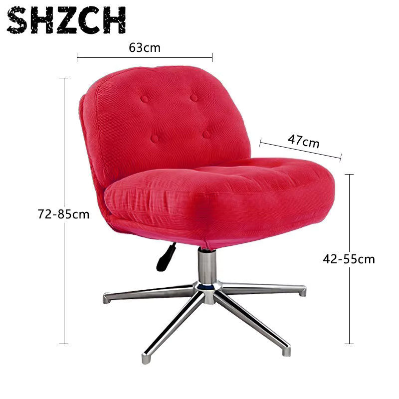 YTYIN Bauhaus Loungesessel in Rot, drehbarer und höhenverstellbarer Polstersessel mit Armlehnen für das Wohnzimmer - Bild 4
