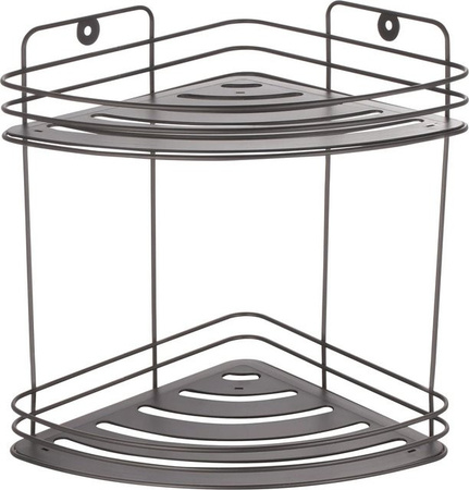 MSV Eck-Regal Kery aus Stahl für das Badezimmer in Mattschwarz, B/T/H: 20 x 20 x 23,5 cm