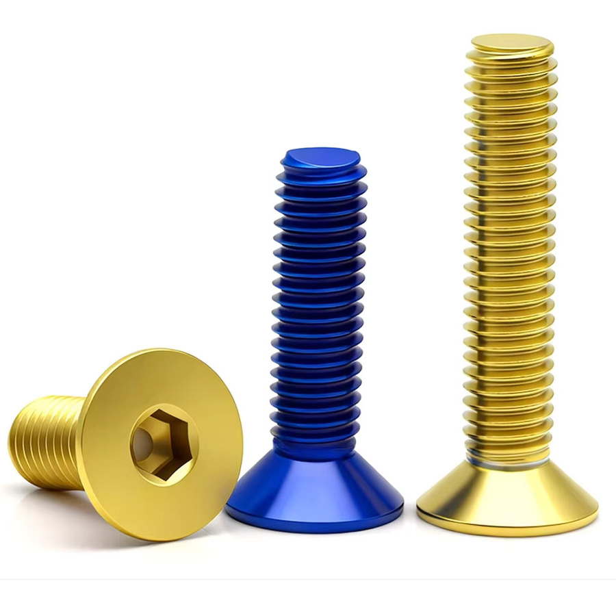 Weiyi Innensechskant-Senkkopfschrauben DIN7991 aus SUS304 Edelstahl, blau und gold beschichtet, M4 M5 M6 M8 - Bild 3