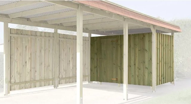 WEKA Geräteraum für Carports in Graugrün mit 20 mm Wandstärke, B: 219 cm, H: 181 cm - Bild 1