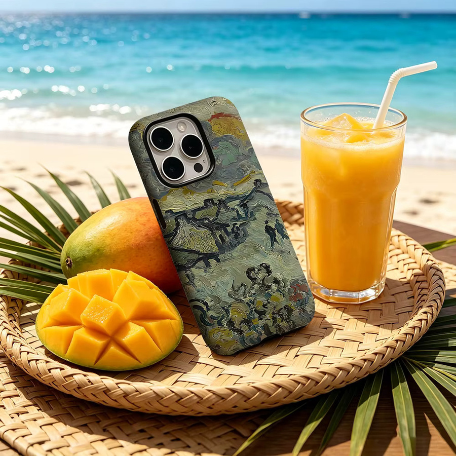 CaseChic Matte Bumper Hülle mit MagSafe für iPhone 17 16 15 14 Plus Pro Max, Stoßfeste PC-Schutzhülle im Vincent-Stil, Mehrfarbig - Bild 2