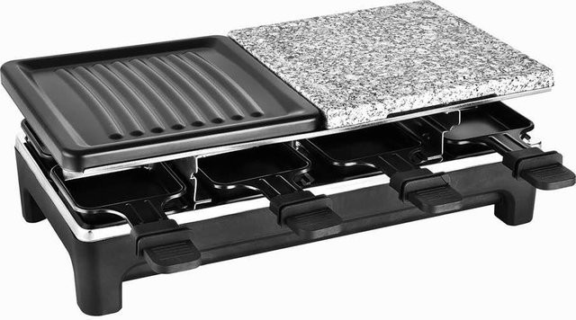 TKG RAC 1016 Raclettegrill für 8 Personen in Schwarz mit verstellbarem Thermostat und Antihaftbeschichtung - Bild 1