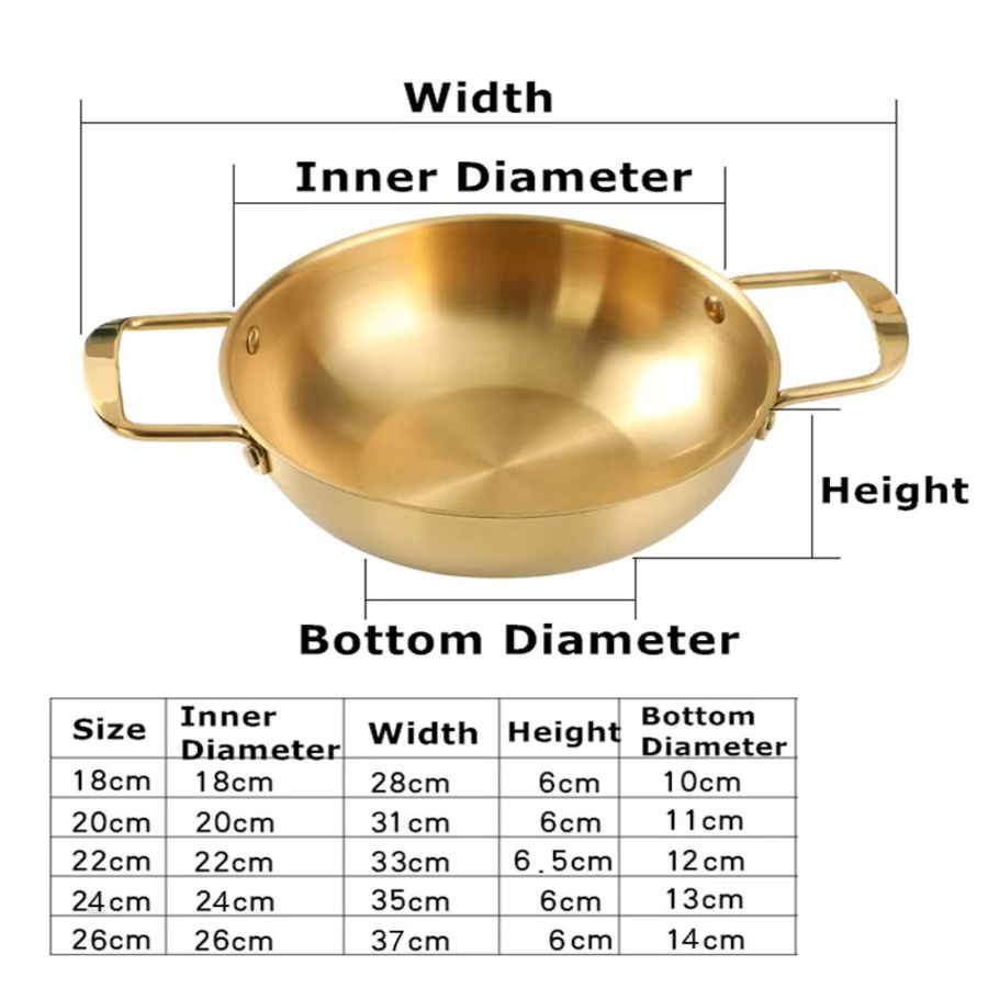 Edelstahl Paella Pfanne in Gold für Meeresfrüchte und Reis - Bild 3