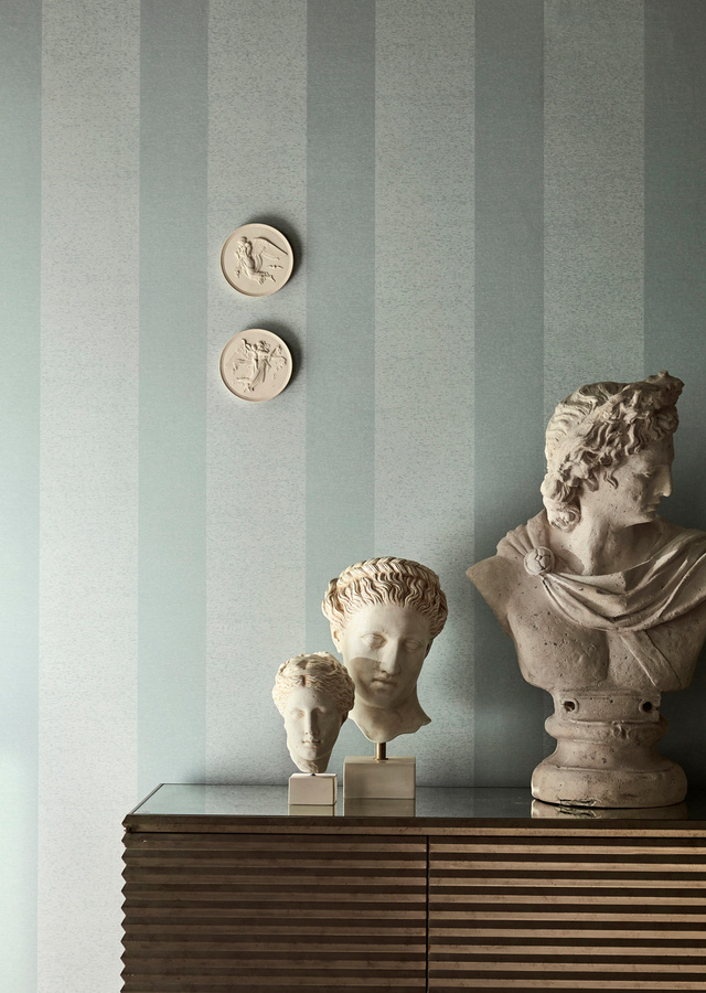 Zoffany Tapete Ormonde Stripe La Seine in Blau mit abstraktem Streifenmuster aus Vlies - Bild 1