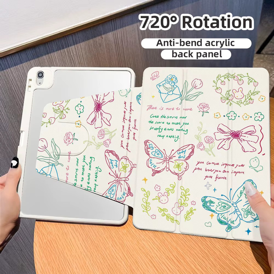 Bunte Schleife Blumen Tischhülle für Apple iPad Pro, Air und Mini in Multicolour - Bild 2