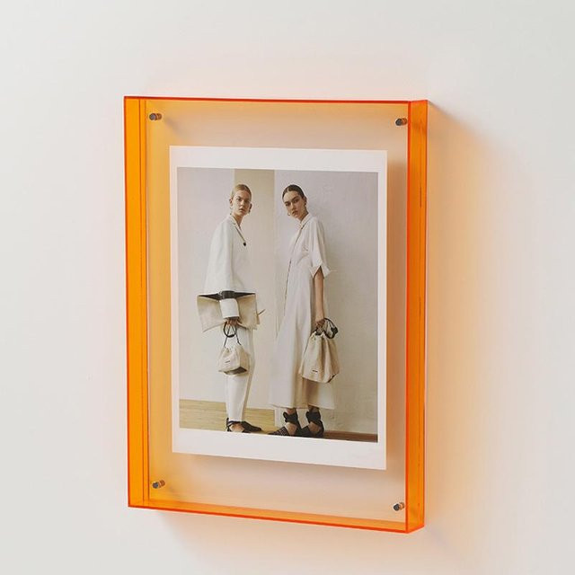 Moderner Acryl-Fotorahmen 1Eternal Love in Orange, rechteckiger Bilderrahmen aus Kunststoff für Tisch und Wand - Bild 1