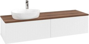 V&B Waschtischunterschrank Antao mit Frontstruktur in Weiß, Breite: 160 cm, Tiefe: 50 cm - Bild 1