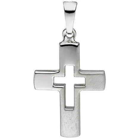 Colfem Anhänger Kreuz, 925 Silber, teil matt, Unisex - Bild 1
