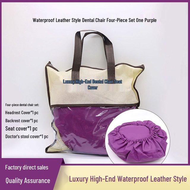 HomeHarmony 4-teiliges Zahnarztstuhlbezug-Set aus wasserabweisendem PU-Leder in Violett - Bild 1