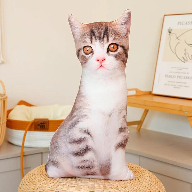 Kidsly Katzen Plüschtier, Stofftier, Grau, 48cm - Bild 1