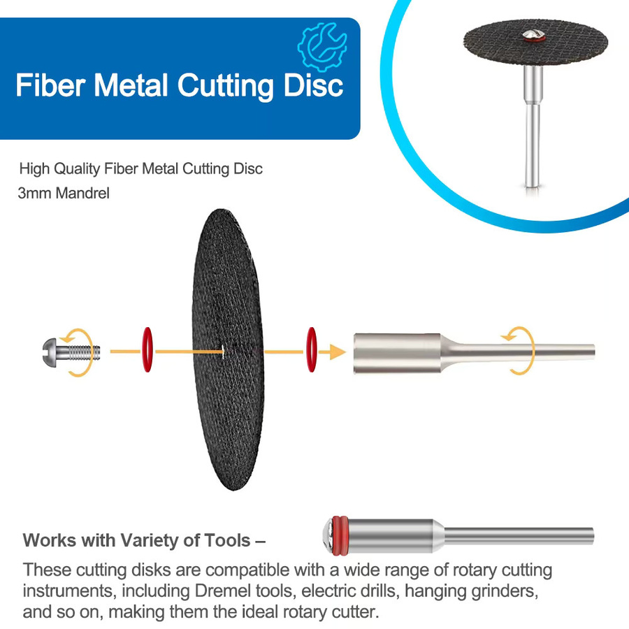 CMCP Schleiftrennscheibe mit Dornen 32 mm für Dremel-Zubehör zum Schneiden von Metall und für Drehwerkzeuge, Schwarz - Bild 3