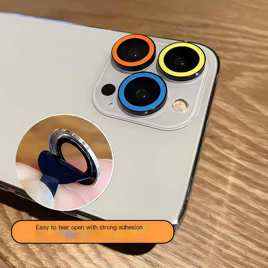 Leuchtende Keramik Kamera Schutzfolie für Apple iPhone 16 15 Pro Max 15 16 Plus Objektivring aus gehärtetem Glas in Multicolour - Bild 2