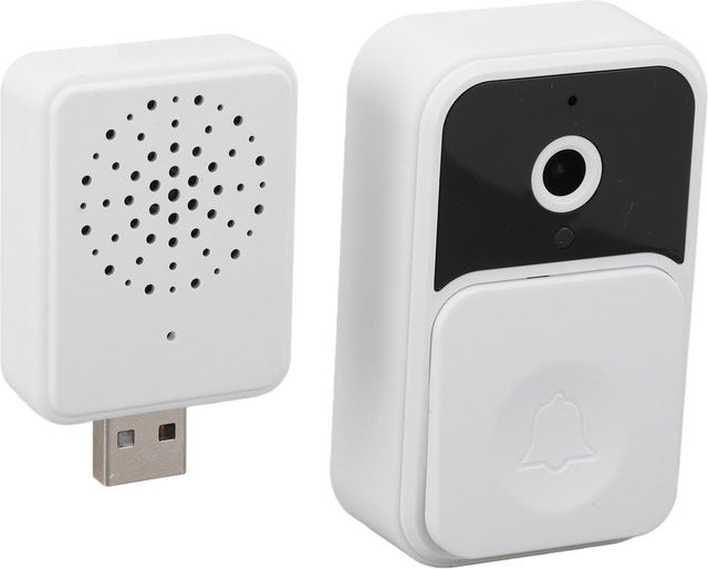 Koogeelife Drahtlose WiFi Video-Türklingelkamera in Weiß mit 1080P HD-Auflösung und 2-Wege-Intercom für Echtzeit-Sicherheit - Bild 1