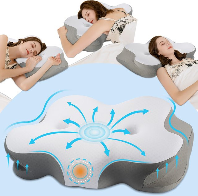 IDEA Ergonomisches Orthopädisches Nackenkissen aus Memory Foam mit dualer Ohren-Entlastungszone für Seitenschläfer, Rücken- und Bauchschläfer - Bild 1