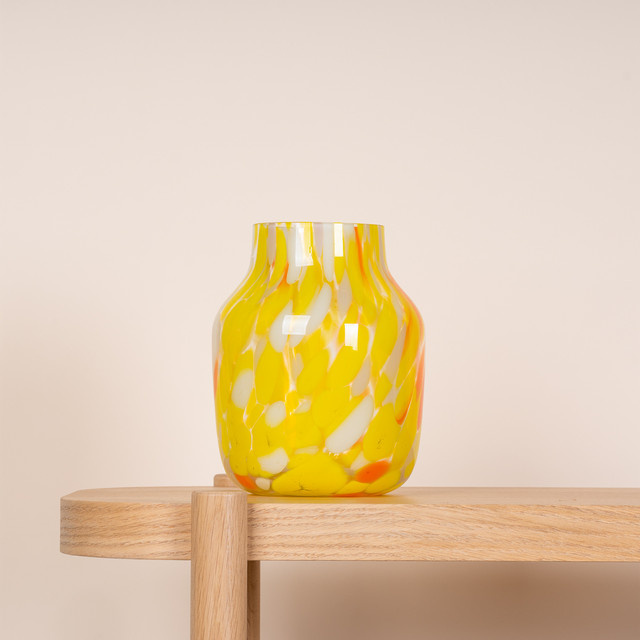 Glasvase Konfetti von BLUME2000 in Gelb und Orange - Bild 1