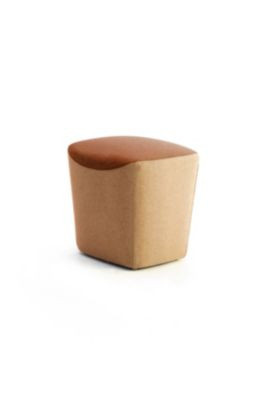 Leyform Hocker mit Stoffbezug in Orange und Grau, B/T/H: 52,0 x 44,0 x 51,5 cm - Bild 1
