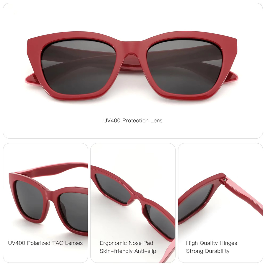 BLUEMOKY Sonnenbrille Cat-Eye, Metall, Vollrand, rot, Damen - Bild 4
