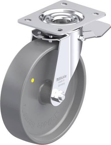 Blickle Stahlblech-Lenkrolle LE-PO 200G-ST-ELS in Grau mit 200 mm Rad-Durchmesser und 300 kg Tragfähigkeit - Bild 1
