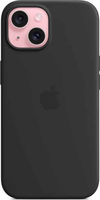 Apple Silikon Handyhülle für iPhone 15 mit MagSafe Kompatibilität in Schwarz - Bild 1