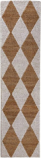 Flair Rugs Kurzflorteppich Effie in Beige mit Jute-Optik und Diamond-Muster, B/T: 60 x 230 cm - Bild 1