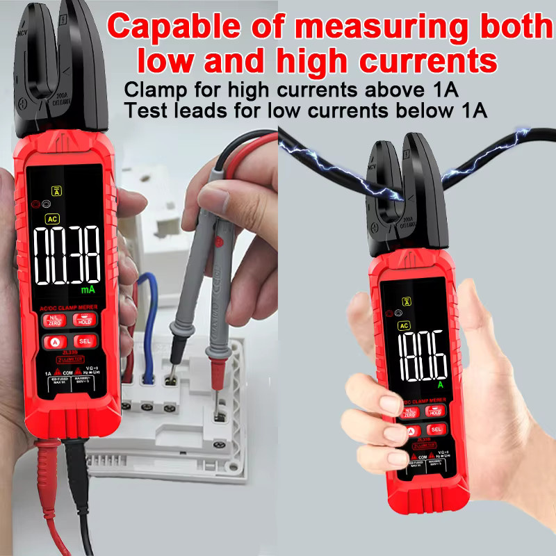 SNAKOL Digitalmultimeter DC AC Stromzangenmessgerät mit 6000 Zählungen und rotierendem Zangenkopf, Rot - Bild 4