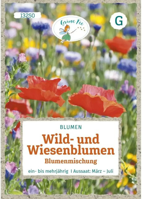 Grüne Fee Wild- und Wiesenblumen Blumenmischung ohne Gräser Saatgut 30 g - Bild 1