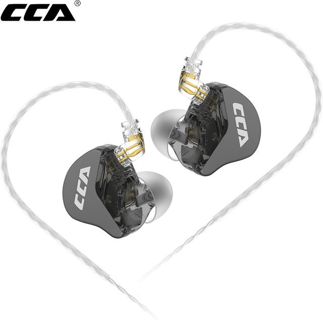 CCA In-Ear HiFi-Monitor-Kopfhörer mit abnehmbarem Kabel in Silber - Bild 1