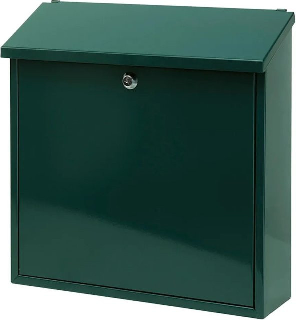 PROREGAL Wandbriefkasten Malagan mit Zylinderschloss in Grün, H x B x T: 37 x 37 x 11,5 cm, Einwurfsöffnung: 35,8 x 4 cm - Bild 1