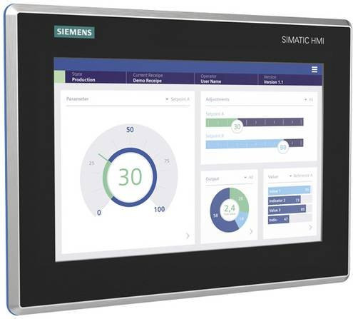 Siemens SPS-Bedienpanel 6AV2128-3MB40-0AX0 in Schwarz und Silber mit Profinet - Bild 1