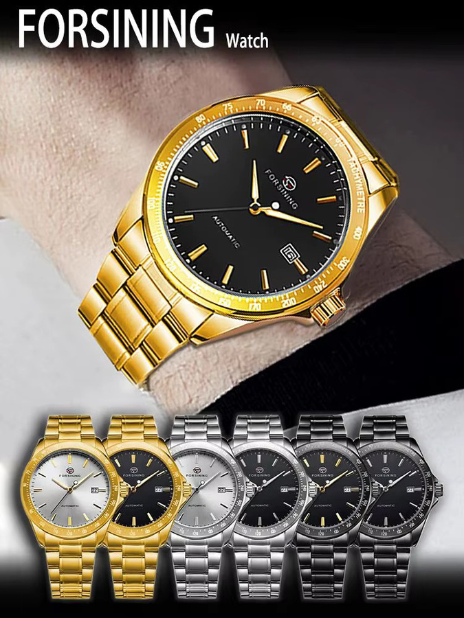 FORSINING Armbanduhr Automatik, Edelstahl, Herren, Datum - Bild 5
