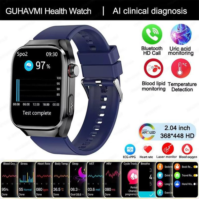Xiaomi Smartwatch für Herren in Blau mit EKG, PPG, Herzfrequenz, Blutdruck und Bluetooth-Anruffunktion für Gesundheits-Tracking - Bild 1